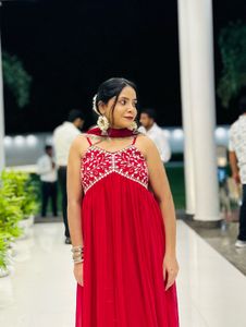 Floral Embroidered Anarkali Kurta With Dupatta