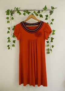Y2K Rust Orange Tunic Top