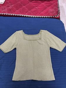 Striped Square Neck Top