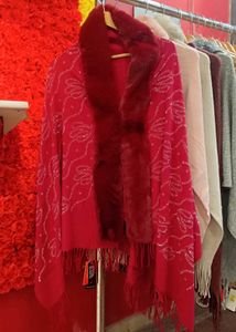 Red Embellished Scarf