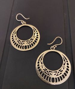 Oxidized Silver Hoop Earring