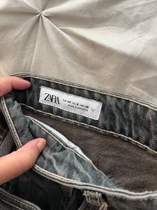 Zara Gray Wide Leg Jeans