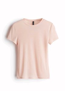 H&amp;M Sheer Baby Pink Fitted Tee