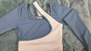 Stylish Blue Crop Top