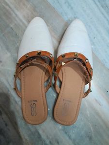 Street Style Store White Flats/Slippers