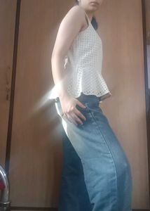 White Peplum Top