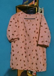 Cute Pink Plazo T Shirt  Set