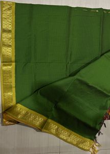 Green &amp; Maroon Gold Cotton Saree