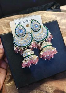 Baby pink And silver Earrings
