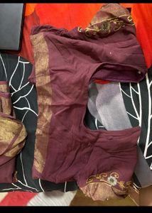Maroon Blouse with saree