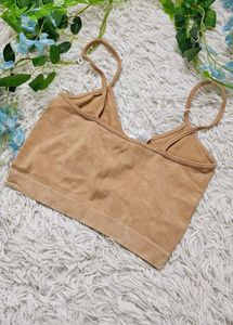 Tan Cropped Tank Top