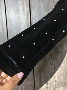 Black Velvet Embellished Top