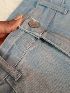 Straight Denim Midi Skirt