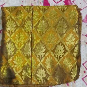 Golden Brocade Blouse With Skirt