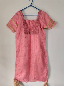 Pink Embroidered Kurta