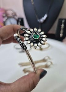 Silver Tone Cuff Style Bracelet(adjustable)