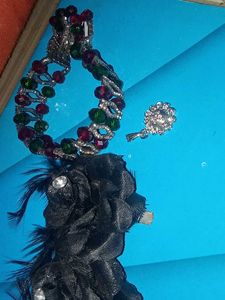 2 Hair Clips, 1 Pendant, Bracelet