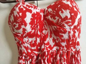 Red &amp; White Floral Dress