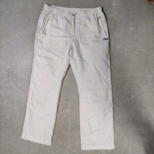 White Casual Track Pants