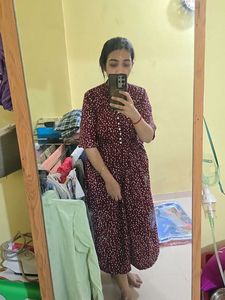 Maroon Polka Dot Dress