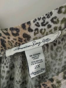 Animal Print V-Neck Top