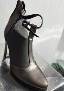 Grey Colour leather Heels