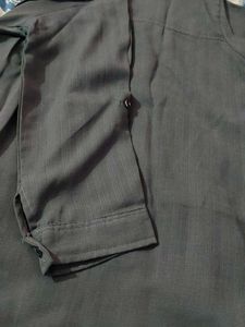 Vintage Gray Button-Down Top