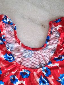 Red Floral Swimsuit Set