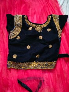 Girls' Pink & Navy Embellished Dress