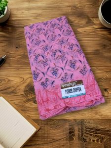 Pink Floral Chiffon Saree