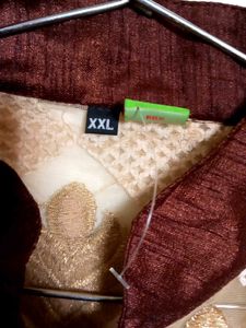 Brown Embroided Kurta