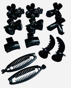 Hair Clutcher 12 Pcs Black Color