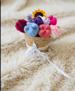 crochet flower basket