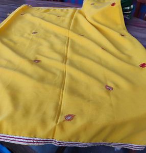 YELLOW COLOUR SAREE