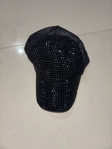 Black Rhinestone Cap