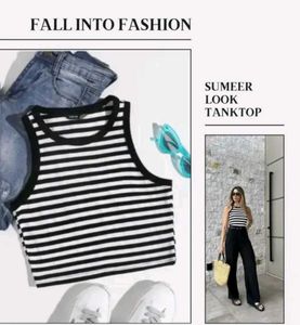 Striped Crop Tank Top