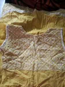 Yellow Embroidered Kurta