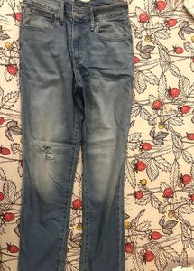 Distressed Light Wash Denim Jeans