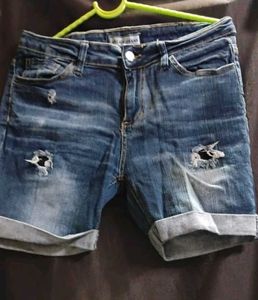 Distressed Denim Shorts