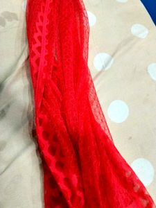 Red Net Dupatta