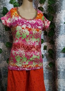 Caribbean Joe Petite Batik T-SHIRT