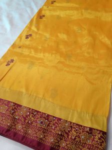 Yellow Semi Silk Saree 😍