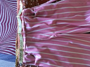 Striped Culottes &amp; Navy Blouse Set