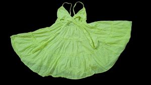 Lime frill tiered beach cami mini dress
