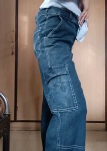 Vintage denim cargo jeans