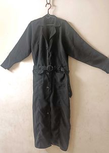 Elegant Black coat Dress with Belt