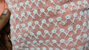 Peach Embroidered Kurti