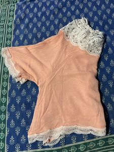 Korean Style Peach Boxy Top
