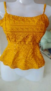 Mustard Yellow Peplum Top