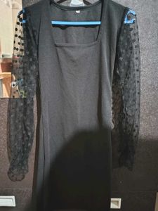 Black Polka Dot Sleeve Dress